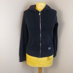Victoria Secret Zip-up Gold Metallic Beaded Applique Hoodie